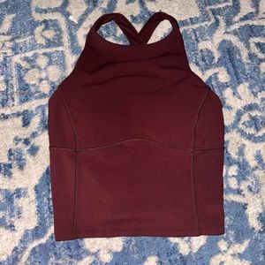 maroon high neck lululemon top
